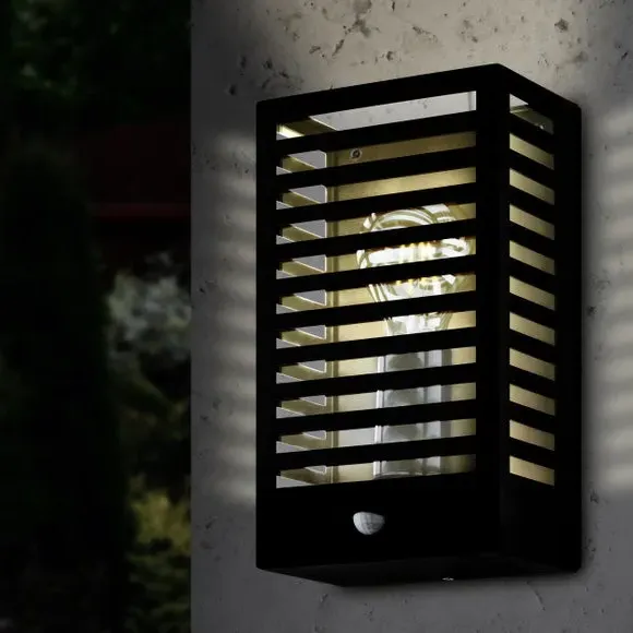 Outdoor Sensor Wall Light - Black, Metal