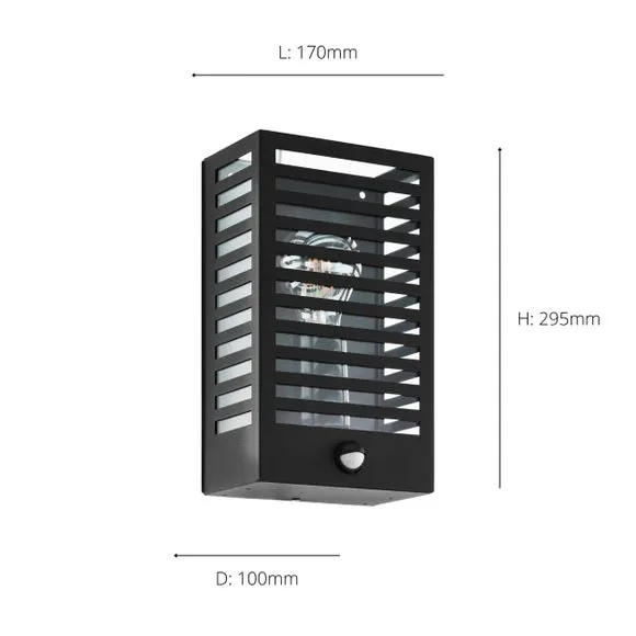 Outdoor Sensor Wall Light - Black, Metal