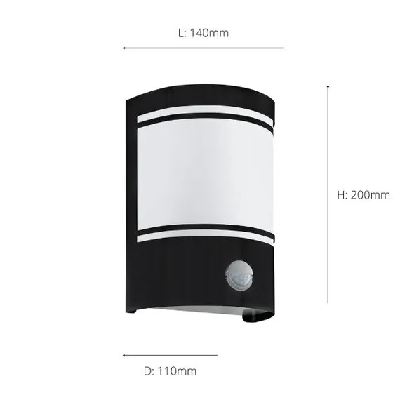 Outdoor Sensor Wall Light - Black, Steel
