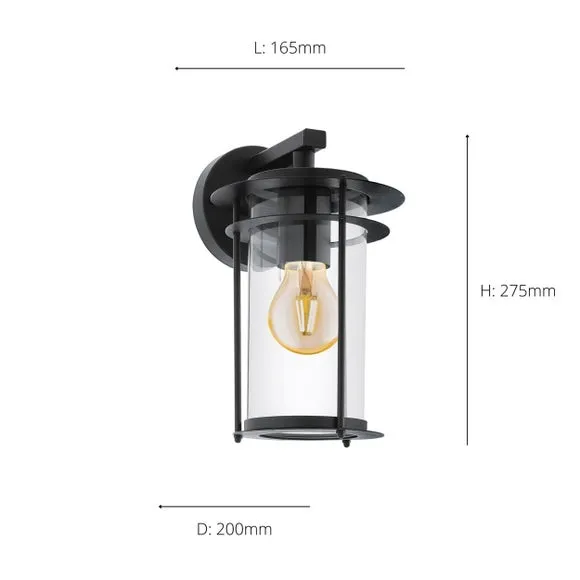 Outdoor Wall Light Caged Design - Black, Steel