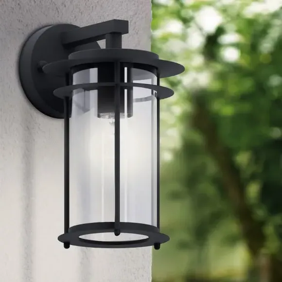 Outdoor Wall Light Caged Design - Black, Steel image