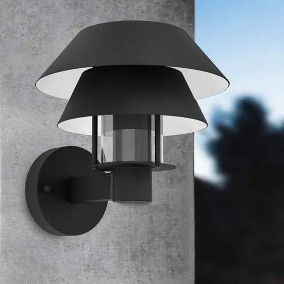 Outdoor Wall Light Tiered Design - Black