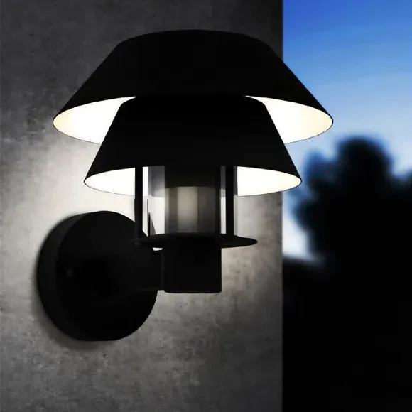 Outdoor Wall Light Tiered Design - Black