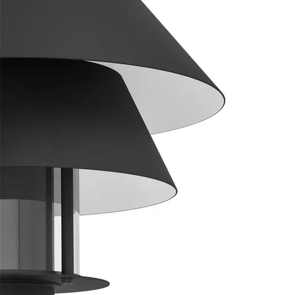 Outdoor Wall Light Tiered Design - Black