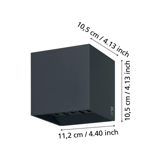 Outdoor Wall Light with LED - Grey, Aluminium