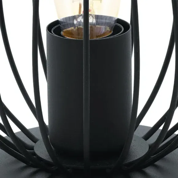 Oval Table Lamp Industrial Style - Black, Wire