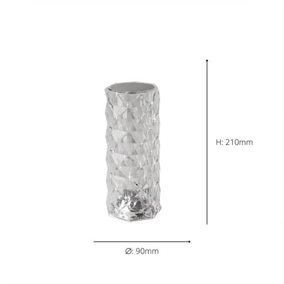 Rechargeable LED Table Lamp - Clear, Plastic