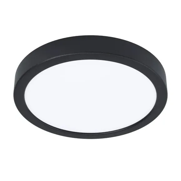 Round Flush Ceiling Light LED - Black, Metal