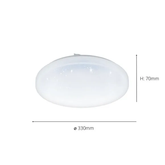 Round Flush Ceiling Light LED - White, Steel
