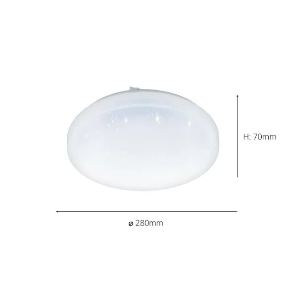 Round Flush Ceiling Light - White, Steel