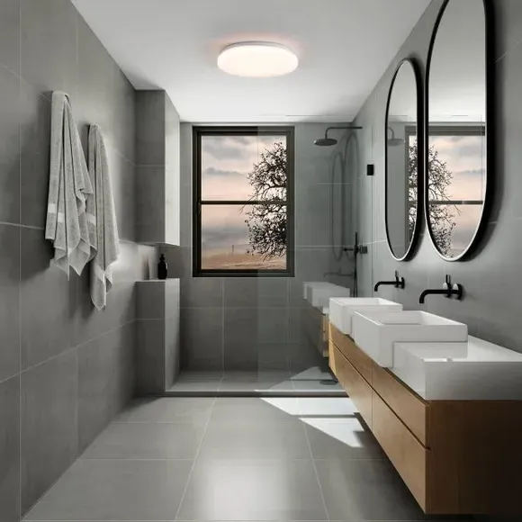 Round LED Ceiling Light Crystal Effect - White