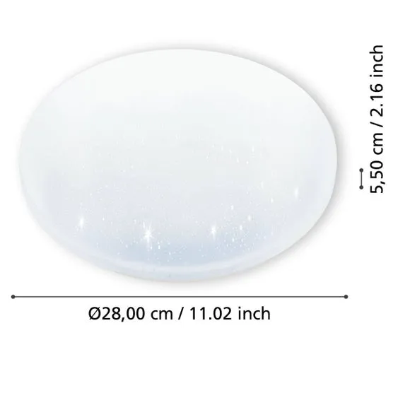 Round LED Ceiling Light Crystal Effect - White