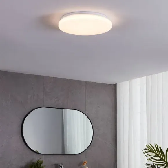 Round LED Ceiling Light Crystal Effect - White