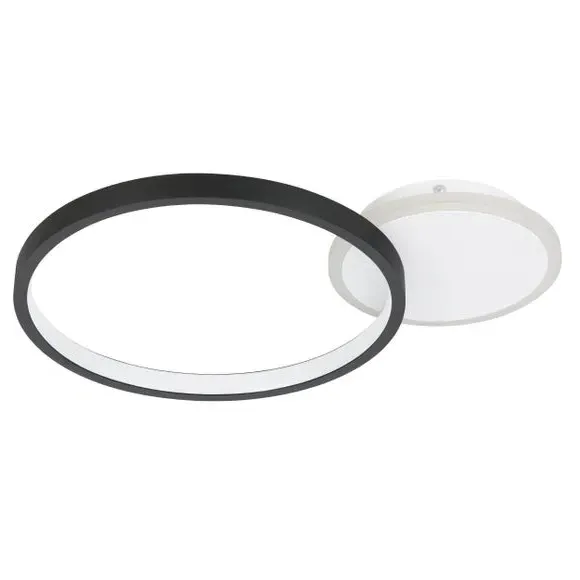 Round LED Flush Ceiling Light - Black, Metal