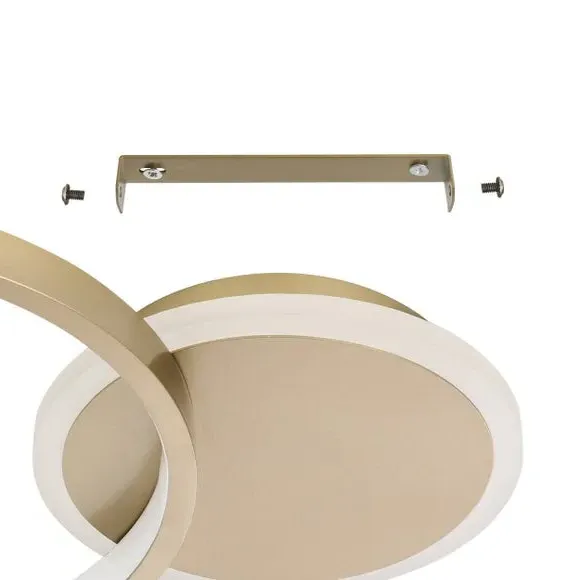 Round LED Flush Ceiling Light - Gold, Metal