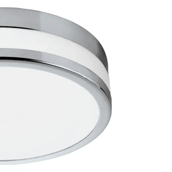 Round LED Flush Ceiling Light - Silver, Chrome