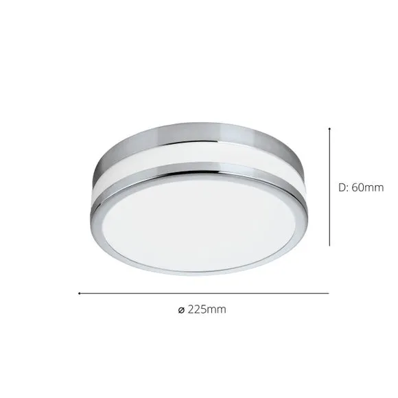 Round LED Flush Ceiling Light - Silver, Chrome