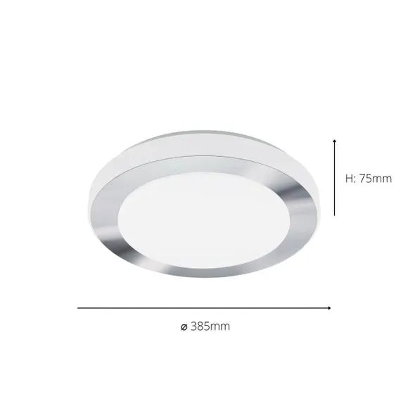 Round LED Flush Ceiling Light - White, Plastic