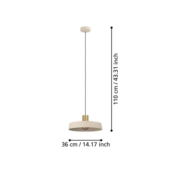 Round Pendant Light Height Adjustable - Brass, Steel