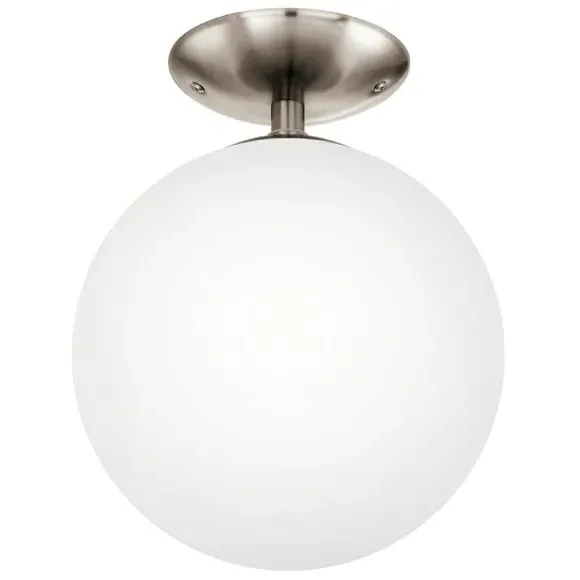 Semi Flush Ceiling Light - Satin Nickel, Steel