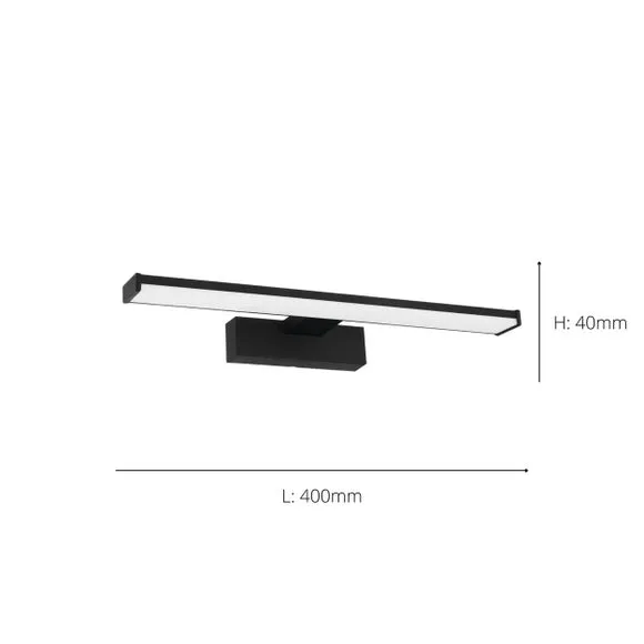 Slim Bar Wall Light with LED - Black