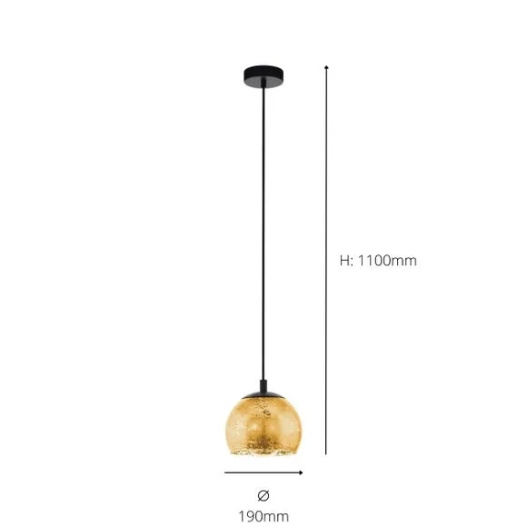 Spherical Pendant Light - Black, Glass