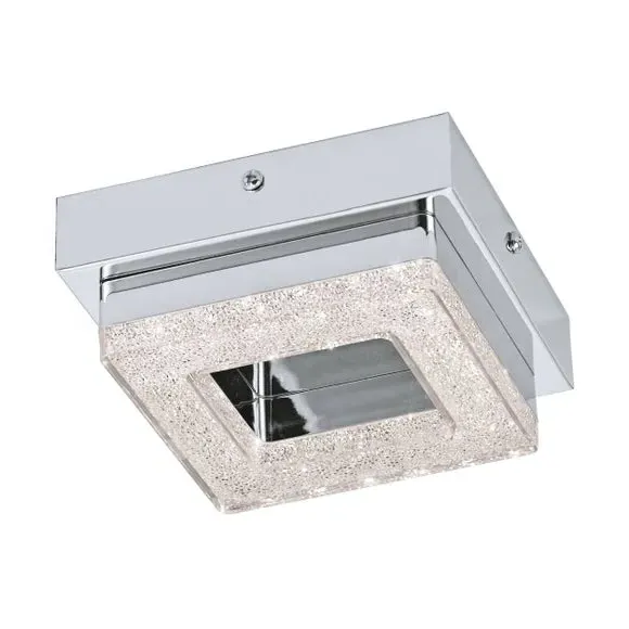 Square LED Ceiling Light with Crystal - Chrome