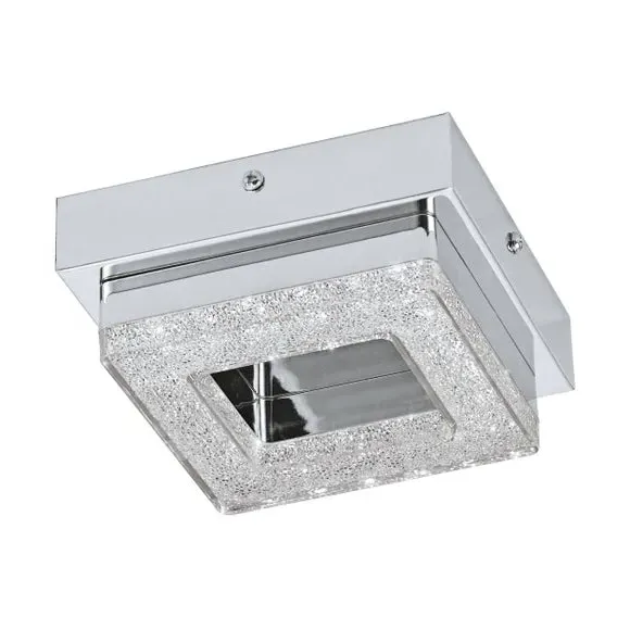 Square LED Ceiling Light with Crystal - Chrome
