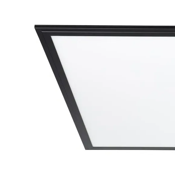 Square LED Flush Ceiling Light - Black, Metal
