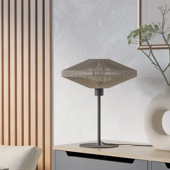 Table Lamp with Fabric Shade - Black, Steel