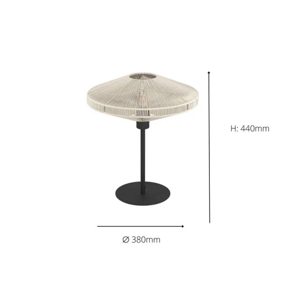 Table Lamp with Fabric Shade - Black, Steel