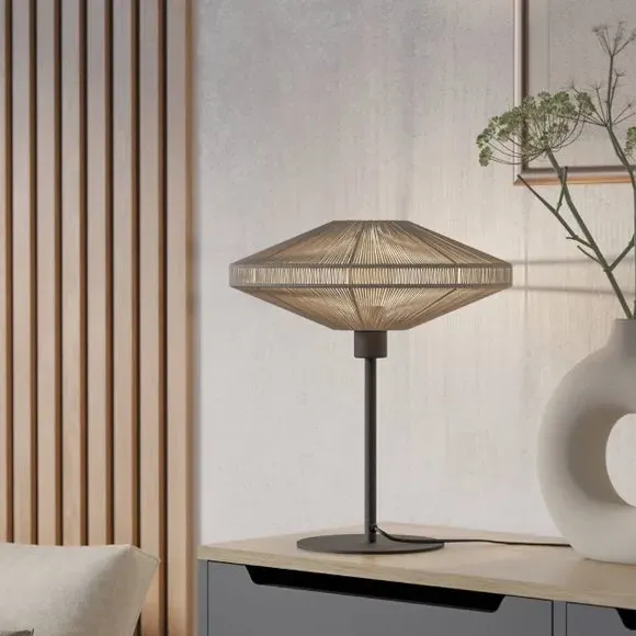Table Lamp with Fabric Shade - Black, Steel image
