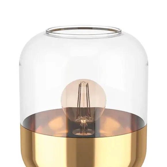 Table Lamp with In-Line Switch - Gold, Glass