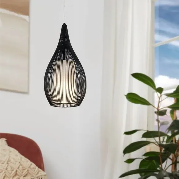 Teardrop Pendant Light Adjustable - Black, Wire image
