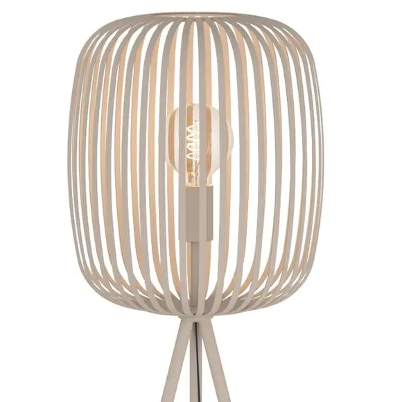 Tripod Floor Lamp with Cage Shade - Natural