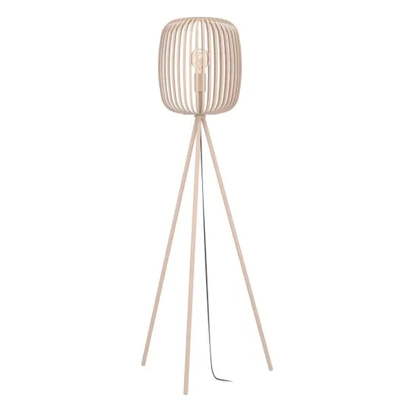 Tripod Floor Lamp with Cage Shade - Natural