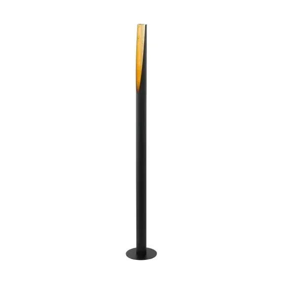 Tube Floor Lamp with Gold Lining - Black, Metal