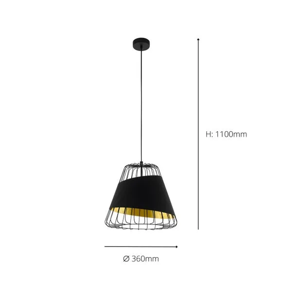 Wireframe Pendant Light - Black, Metal