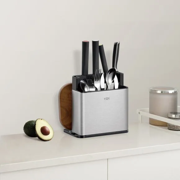 Counter Organiser with Dividers - Stainless Steel