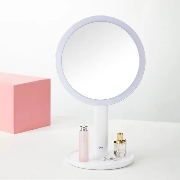 LED Magnification Mirror with Stand - White