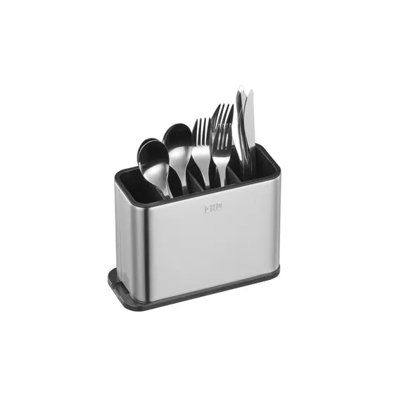 Utensil Holder with Dividers - Stainless Steel