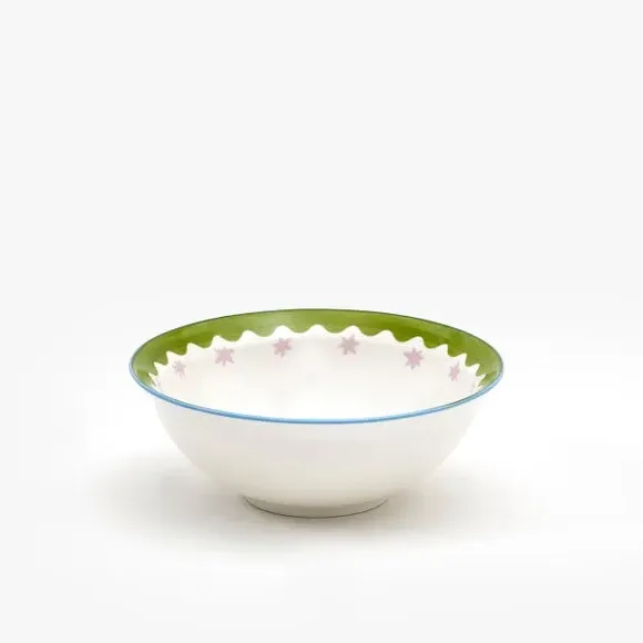 4-Pack Cereal Bowls Star Print - Green, Stoneware