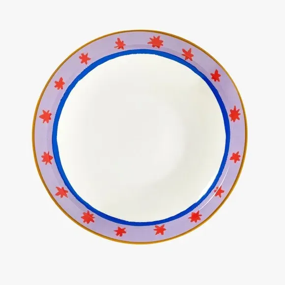 4-Piece Pasta Bowl Set Star Pattern - White