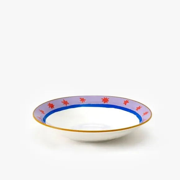 4-Piece Pasta Bowl Set Star Pattern - White