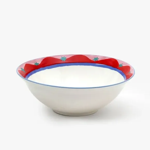 Serving Bowl with Sun Motif - White, Stoneware