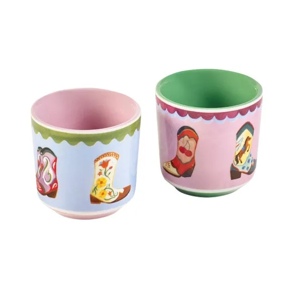 Set of 2 Egg Cups - Pink, Stoneware