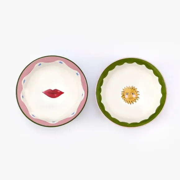 Set of 2 Nibble Bowls - White, Fine China