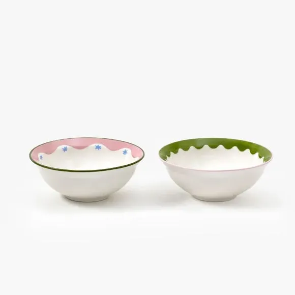 Set of 2 Nibble Bowls - White, Fine China