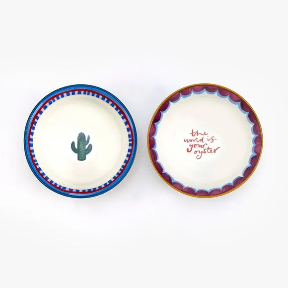 Set of 2 Nibble Bowls - White, Stoneware