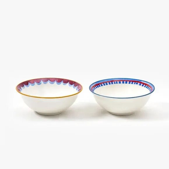 Set of 2 Nibble Bowls - White, Stoneware